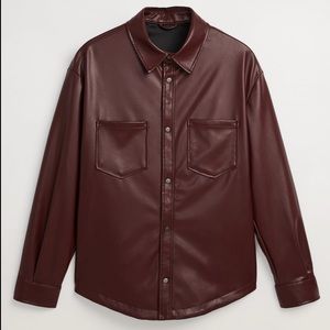 Zara Faux Leather Overshirt Jacket